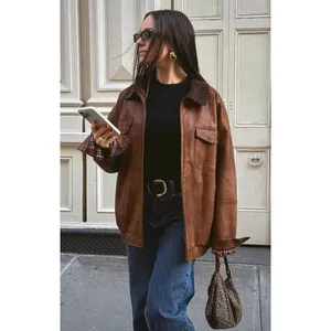 Show Me Your Mumu Maverick Bomber Jacket in Chestnut Brown XSmall New Womens thumbnail 16