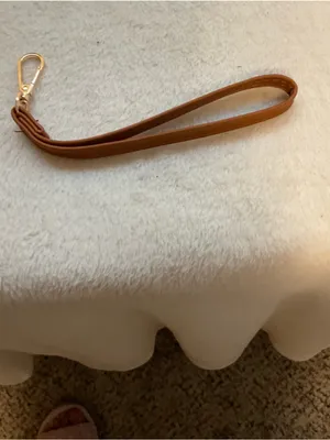 Brown Ostrich-Texture Zip Around Wristlet Clutch thumbnail 4