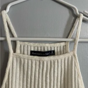 Abercrombie & Fitch Cream Ribbed Tank‎ Top Size Medium thumbnail 4