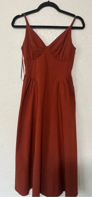 Express Rusty Orange Dress thumbnail 1