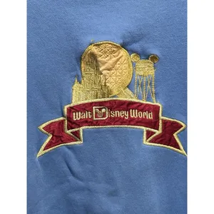 Mickey Inc Blue/Gold "Walt Disney World" Long‎ Sleeve Crew Size S/M Embroidered thumbnail 2