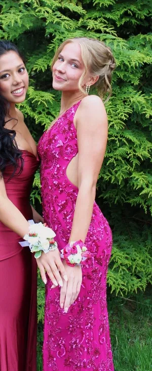 Sherri Hill Prom Dress 56359 Fuschia thumbnail 1