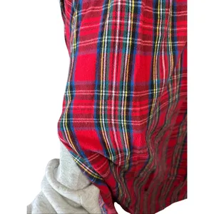 BellePointe Long Nightgown Plaid‎ Flannel Medium Christmas Eyelet Trim Vintage thumbnail 7