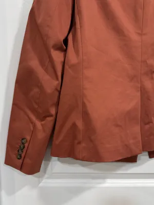 Ann Taylor Factory Terracotta Rust Orange One Button Collarless Blazer Size 6 thumbnail 6
