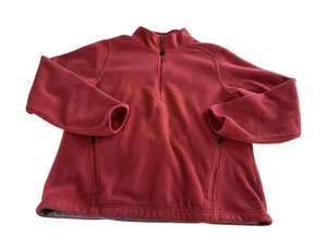 LL‎ Bean Polartec Fleece Quarter Zip Pullover Pink Womens Large thumbnail 1