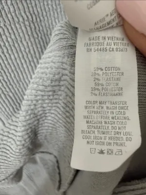 Aerie Wonder Textured Ribbed V-Neck Sweatshirt in Silver Shadow Small thumbnail 4