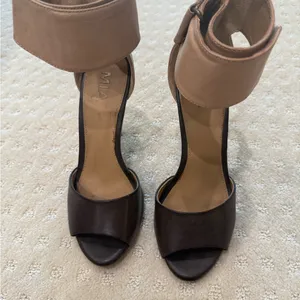 MIA Two-Tone Ankle Strap Heels – Brown & Tan, Size thumbnail 2