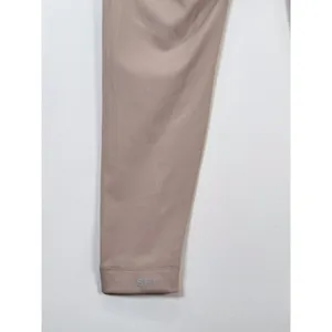 Set Active Womens Leggings Beige Sportbody Front Zip Cropped Stretch Yoga Small thumbnail 11