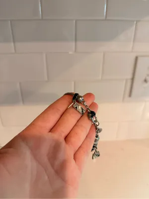 Pandora bracelet with RETIRED charms 2012 Y2K NO BOX, Pre owned EUC Authentic thumbnail 2