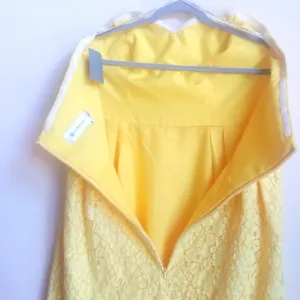 Jasmine strapless dress NWT yellow lace strapless gown thumbnail 4