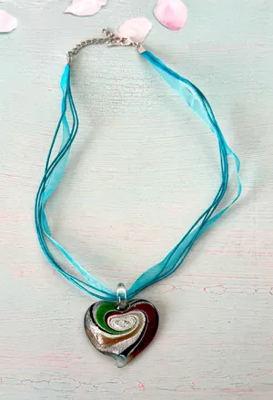 Glass Heart Necklace Multiple thumbnail 1