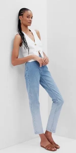 GAP Women's Light Blue Ombré Straight Leg Jeans thumbnail 1