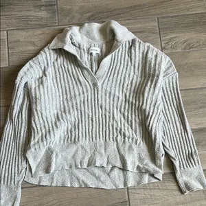 Pistola Gray Ribbed Cardigan Sweater thumbnail 3