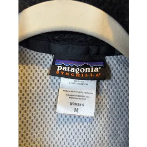 Patagonia Synchilla Black Women Medium Sherpa Fleece Vest Full Zip Outdoor thumbnail 2