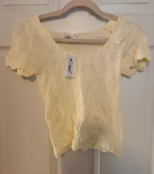 Altar'd State Top White Floral Crop thumbnail 1