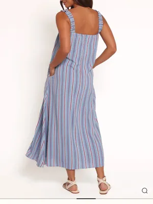 Petal and Pup NWT Alessandra Maxi Dress - Blue Stripe-oversized XS fits M/L thumbnail 2