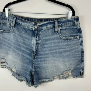 Aerie Daydream Denim Shorts Sz XL Distressed Light Wash Stretch Jean Short thumbnail 5