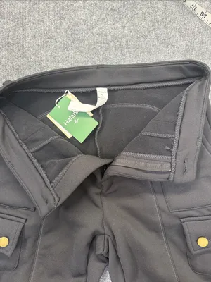 HALARA Black Cargo Joggers with Gold Buttons thumbnail 9