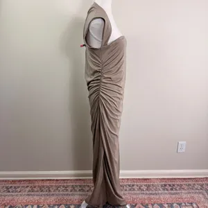 Abercrombie & Fitch Womens Brown Ruched Draped Maxi Dress Size XL NEW thumbnail 2