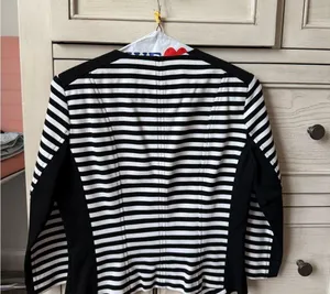 White House Black Market Black and White Striped Blazer thumbnail 2