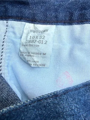 VTG Wrangler Riata Dark Denim Pleated Chino Pants Relaxed Casual Jeans Sz 10X32 thumbnail 9