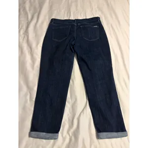 White House Black Market Girlfriend Jeans Dark‎ Wash Gold Lace Side Stripe 10 thumbnail 5