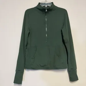 Zyia Active Jacket Womens Large Green High Neck 1/2 Zip Popover Stretch Athletic thumbnail 4