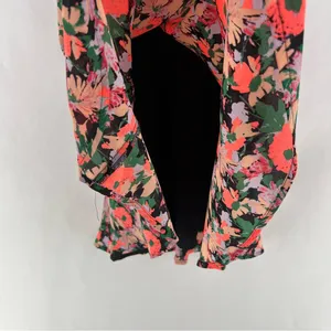 J. Crew Mercantile Neon Floral Print Ruched Waist Sleeveless Flounce Dress‎ thumbnail 6