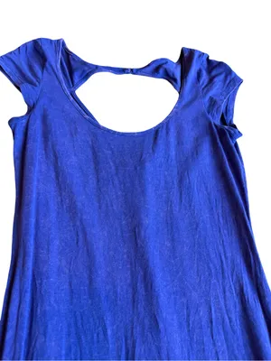American Eagle Purple Stretchy Maxi Dress Short Sleeve Flowy Size Small Women's thumbnail 2