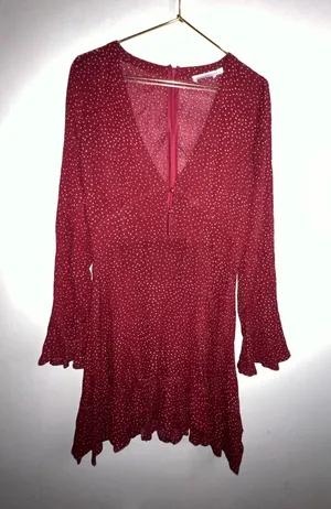 Skylar + Madison Red Polka‎ Dot V-Neck Long Sleeve Dress thumbnail 1