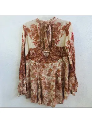 $118 Free People Lady Luck tunic/ mini dress in rose combo S thumbnail 8