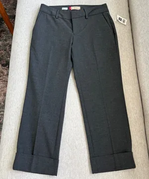 Vintage Gap Y2K Carpis Cuffed Cropped Dress Pants Size 0 Office Siren Indie NWT thumbnail 1