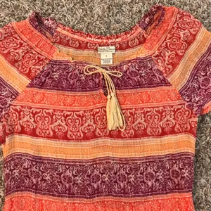 Lucky Brand semi-sheer cinched neckline tie neck blouse thumbnail 5