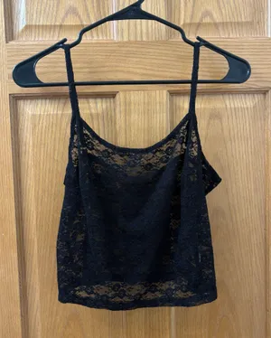 Brandy Melville Black Lace Tank Top One Size thumbnail 1