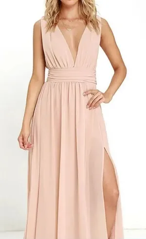 Lulu's Heavenly Hues Blush Maxi Dress NWT thumbnail 1