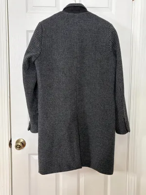 Abercrombie & Fitch Houndstooth Wool Blend Overcoat Quiet Luxury Preppy Classic Size M thumbnail 3