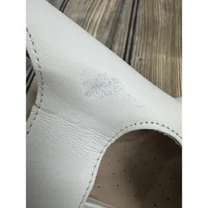 Clarks Womens 8.5M Deva Heidi White Leather Ankle Strap Heels Sandals Boho thumbnail 6