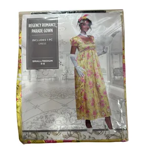 Regency Romance Yellow Gown Halloween Costume Empire Waist NEW thumbnail 2