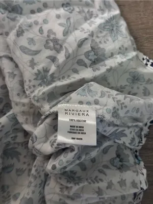 Margaux Riviera • Mini Dress • Blue White • Petite Small • Floral thumbnail 4