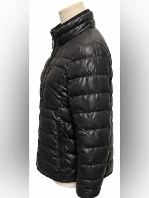 J.Crew Black Lightweight Down Puffer Jacket Quilted Zip Size M thumbnail 2