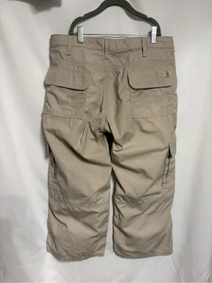 Carhartt Women’s SZ 8 Cropped Cargo Pants in Light Khaki thumbnail 2