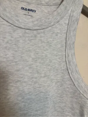 Old Navy Women’s Tank Top Shirt Ribbed Heather Light Gray Size Medium thumbnail 2