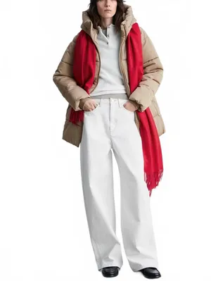 Mango Midi Quilted Anorak with Hood NWT Beige XS thumbnail 9