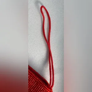 VINTAGE: small, beaded wristlet bag Red thumbnail 5