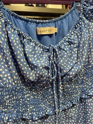Hello Molly Blue Print Ruffle Lorelai Dress thumbnail 5