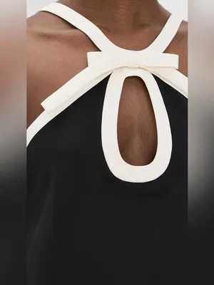 NWT Alexis Elenora Mini Short Black White Bow Dress Size XL thumbnail 5