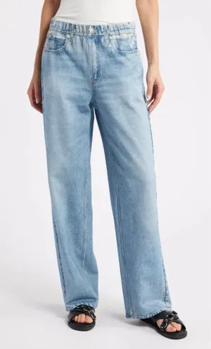 NWT rag & bone Miramar Wide Leg in Valentina Photo Print Faux Jean Pants S thumbnail 1