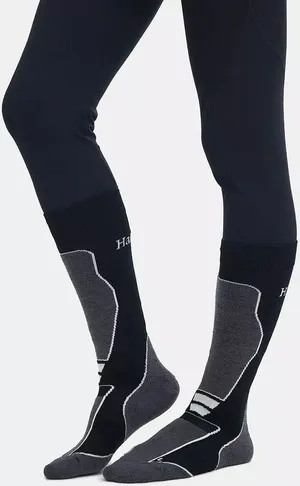 Halfdays Light Cushion Merino Ski Socks Womens M/L 9-12 Black Grey NWT thumbnail 1