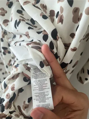 Nasty Gal White Brown Animal Print Midi Dress 4 Ruffle Hem Modest Going Out thumbnail 5