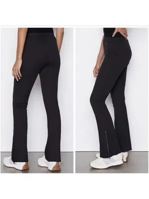 Frame Zip Cuff Flare Leg Pants in Noir Black Womens Size M thumbnail 2